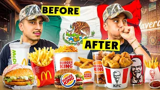 trying popular american food in mexico different menu items 