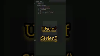 Use of strlen function in c programming