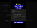 Python Mini Project Calendar Program Explained