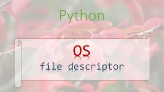 Python Modules 3 OS - File Object and Descriptor Operations Working with files