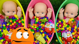 Full of 3 Rainbow BathTubs Candy with M&M's & Magic Slime Cutting Video