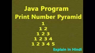 Number Pattern in Java Hindi