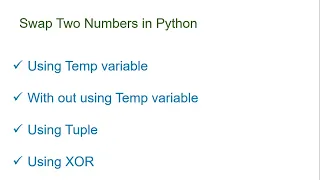 Swap Two numbers in Python
