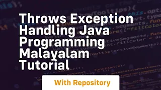 Throws exception handling java programming malayalam tutorial