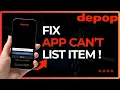 How To Fix Depop Cannot List Item