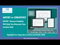 Artist Resume Template Show Off Your Creativity Stand Out Get Hired