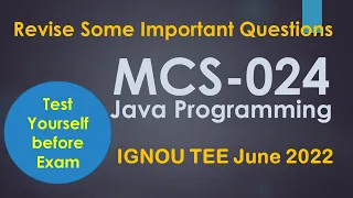 MCS-024 question set OBJECT ORIENTED TECHNOLOGIES AND JAVA PROGRAMMING