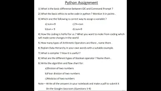 Python Assignment Help in Homework