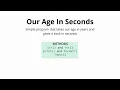 Introduction to Python Web Course Chapter 1 Your Age in Seconds