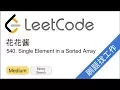 LeetCode 540 Single Element in a Sorted Array - EP134