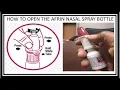 How to open new Afrin Nasal Spray Bottle For Congestion Cold and Allergies Relief