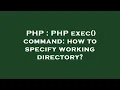 PHP PHP exec command how to specify working directory