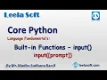 input function in python reading the data from the keyboard Core Python Tutorials by Madhu Sir