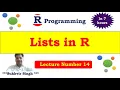 R Programming Part 14 Lists in R Programming