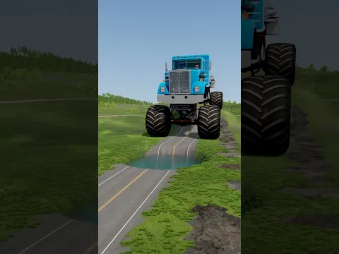 Monster Tanker Truck vs Deep Water Pit - BeamNG.Drive