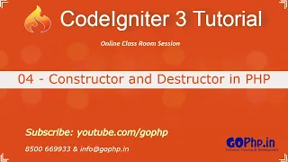 4 - Constructor and Destructor in PHP CodeIgniter 3 Tutorial