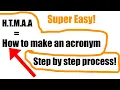 How to Make an Acronym SUPER EASY