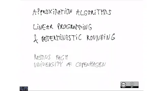 Lecture 03 Linear programming and deterministic rounding