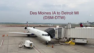 Trip Report Delta Airlines CRJ-900 Des Moines IA to Detroit MI DSM-DTW