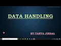 DATA HANDLING DATA TYPES Python CBSE CLASS - XI COMPUTER SCIENCE