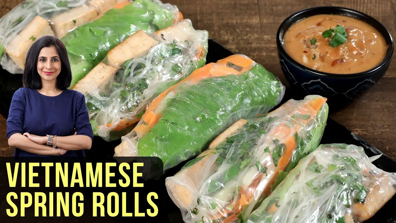 Vietnamese Spring Rolls Recipe   How To Make Spring Rolls   Goi Coun   Peanut Sauce Recipe   Tarika