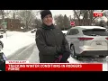 Meteorologist Amy Aaronson in Rodgers Forge as Drivers Dig Out After Snowstorm