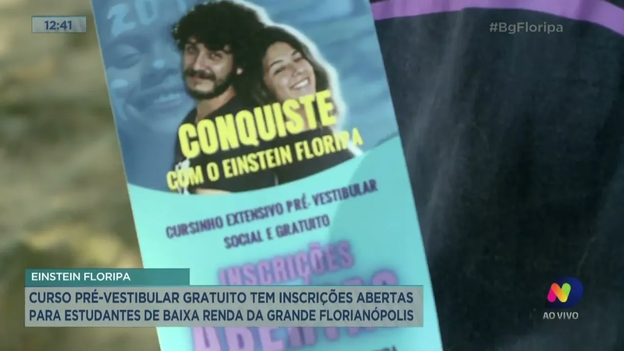 Curso pré-vestibular tem inscrições abertas para estudantes de baixa renda da grande florianópolis