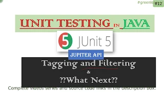 12 JUnit5 - Tagging Filtering Test Cases What Next Unit Testing in Java Jupiter API