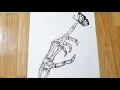 How to draw a skeleton hand with butterfly Skeleton Drawing