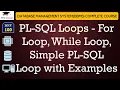 L100 PL-SQL Loops - For Loop While Loop Simple PL-SQL Loop with Examples DBMS Lectures