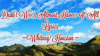 Download Didn't We Almost Have It All | Whitney Houston | Lyrics | Armstv16 #didntwealmosthaveitall #armstv16 MP3