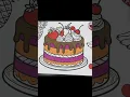 Color a yummy fruit cake with bright colors juicy fruits and sweet frosting A fun art adventure