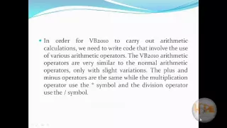Visual Basic-Mathematical Operations