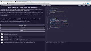 Basic JavaScript Global Scope and Functions freeCodeCamp