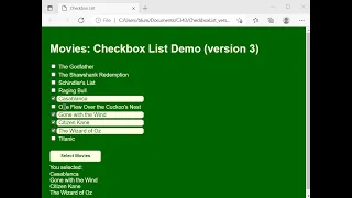 HTML CSS JavaScript Demo Checkboxes -