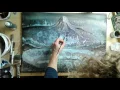 Music-inspired Spontaneous Painting listening to the music of in Vain (time lapse)