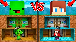 JJ and Mikey : POOR vs RICH Security Base Battle in Minecraft - Maizen