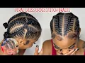 How to do 4 Criss Cross Stitch Braids into buns