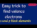 Easy trick to find valence to find valence and p block elements