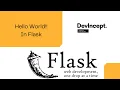 Hello World in Flask Flask Tutorial Devincept