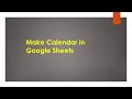 How to Make Calendar In Google Sheets Calendar Template