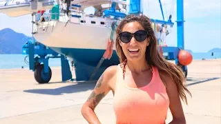 ITS SPLASH DAY! | Our Sailboat Refit is Finished…(Sailing Nandji) Ep 133