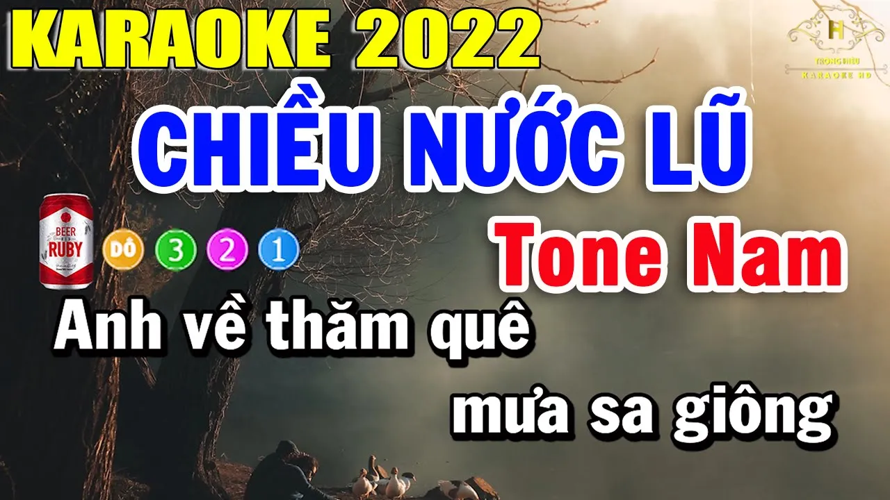 Karaoke Chiều Nước Lũ Tone Nam Nhạc Sống 2022 Mới Nhất | Trọng Hiếu