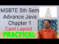 Layout Managers in Java - Card Layout Advance Java 5th sem MSBTE