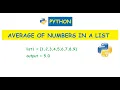 Python Calculate the Average of Numbers in a Given List