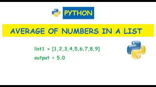 Python Calculate the Average of Numbers in a Given List