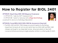 Advising Tips How to Register for BIOL-2401 at ACC