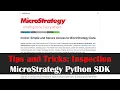 Tips and Tricks Inspection MicroStrategy Python SDK mstrio-py