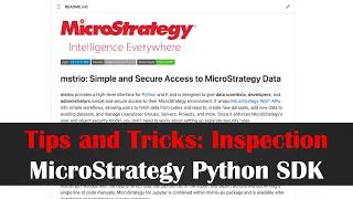 Tips and Tricks Inspection MicroStrategy Python SDK mstrio-py