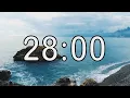 28 minute timer with Calm and Soft Music and sea wave cinematic background